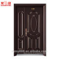 Chine fournisseur porte principale conceptions acier double porte opsition extérieure tôle d&#39;acier galvanisé à chaud avec poignée en acier inoxydable